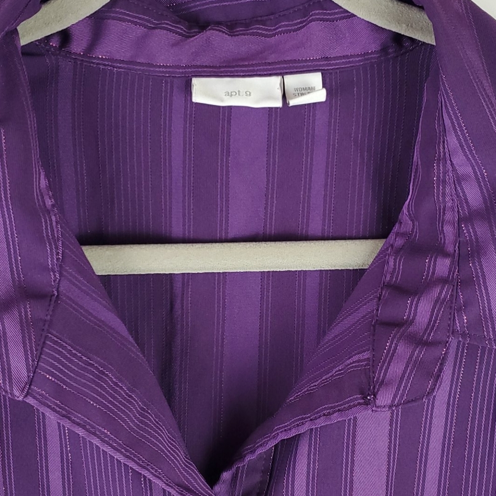 Apt 9 Purple Button Down Dress Shirt 2X - Picture 4 of 6